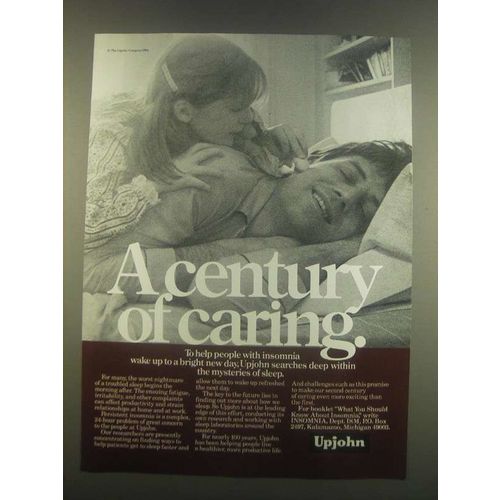 1985 Upjohn Medicine Ad - Help People with Insomnia