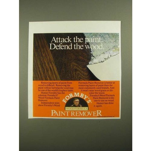 1987 Formby's Wood Formula Paint Remover Ad - Attack the Paint Defend the Wood