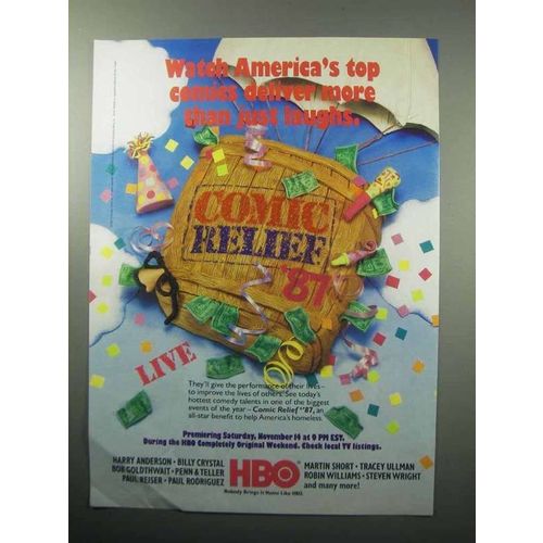 1987 HBO Comic Relief '87 Ad - America's Top Comics