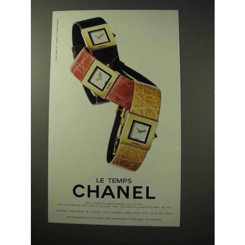1999 Chanel Le Temps Watch Ad, Matelassee Collection