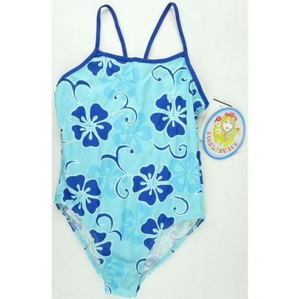 NWT Angel Beach Girls One Piece Aqua Tropical Floral Swimsuit, 10, 12 or 16, $30