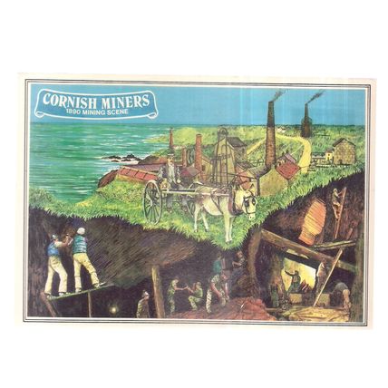 CORNISH MINERS, CORNWALL unused postcard.. by Murray King c. 1972 =