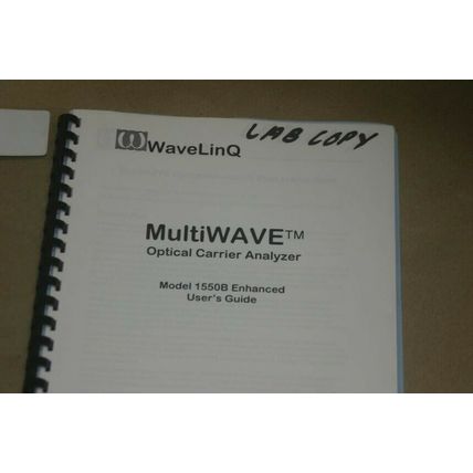 WavelinQ Multiwave Optical Carrier Analzyer 1550B Users Guide Maintenance Manual