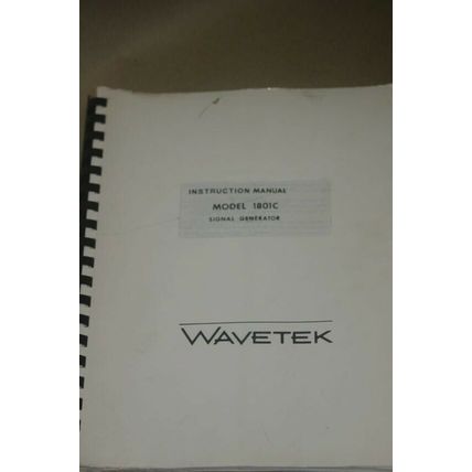 Wavetek 1801C Signal Generator Instruction guide Manual