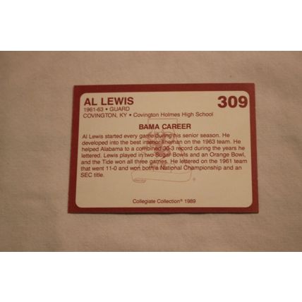Al Lewis 1989 Collegiate Collection Alabama's Finest NO. 309