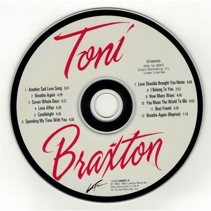 Toni Braxton - Toni Braxton (CD disc) 1993