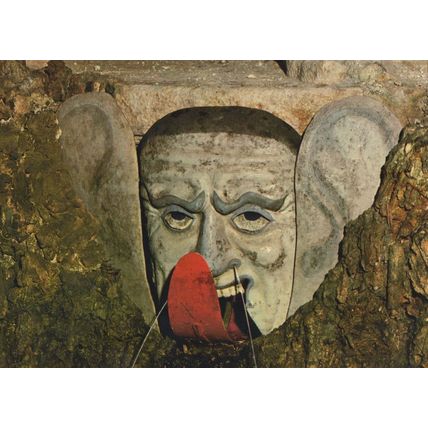 Salzburg Austria Satan Statue Pierced Nose Devil Tongue Postcard
