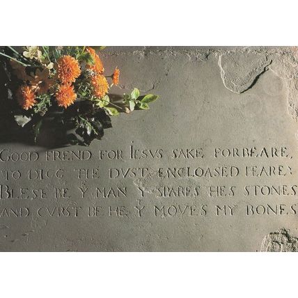 Shakespeare's Grave Inscription Rare Postcard