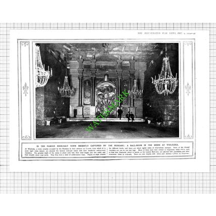 Wieliczka Salt Mines Ballroom World War One - 1914 Cutting