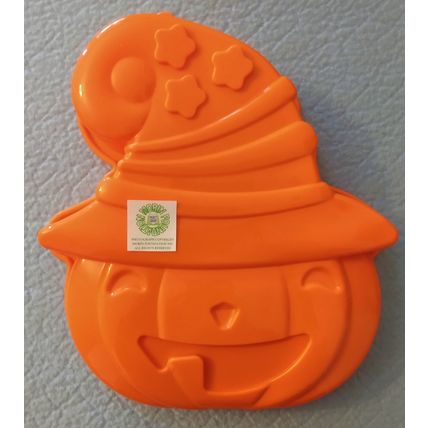 "JACK-O-LANTERN PUMPKIN w HAT SINGLE LAYER HALLOWEEN SILICONE CAKE PAN MOLD"