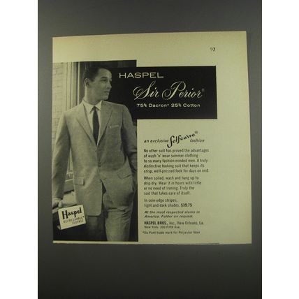 1956 Haspel Sir Perior Suit Advertisement