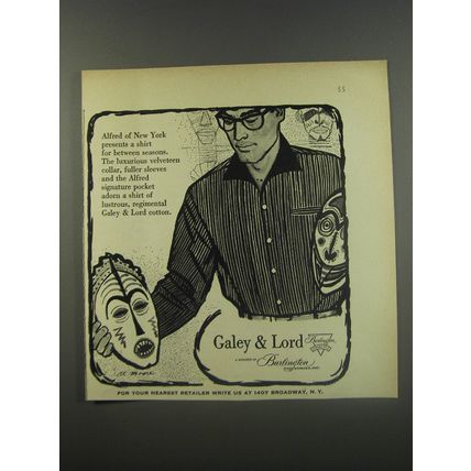 1956 Galey & Lord Shirt by Alfred of New York Advertisement