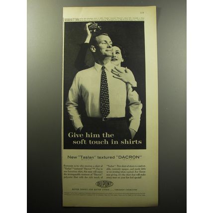 1957 Du Pont Dacron Advertisement - Manhattan Shirt - Give him the soft touch