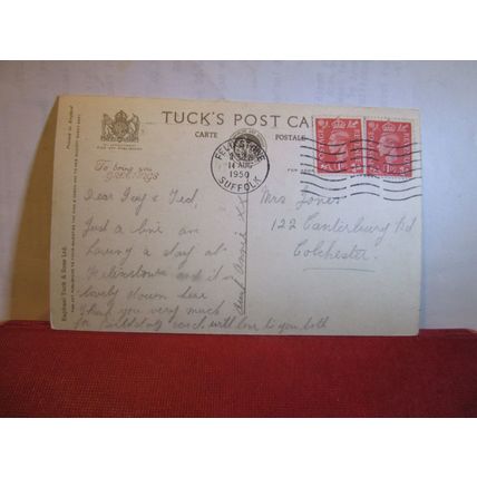 EAST CLIFF GARDENS, FELIXSTOWE Suffolk. used postcard by Tuck 1950 pm =