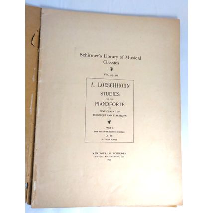 Schirmer's Library Vol 314 Loeschhorn Studies For The Piano Op.66 Book II