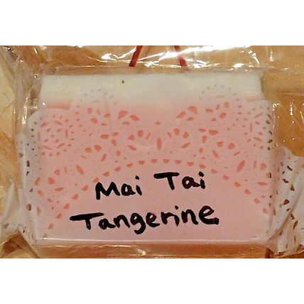 Handmade 4 Oz Mai Tai Tangerine Square Bath Soap Bars Wholesale Lot of 7 NEW!