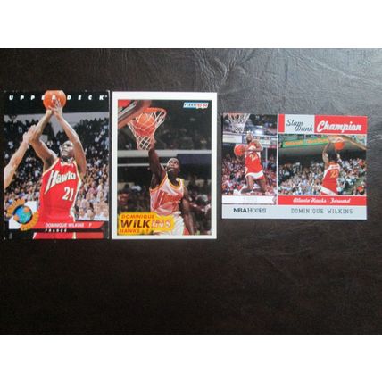 Three (3) Dominique Wilkins Basketball Cards (See Picture and Description Below)