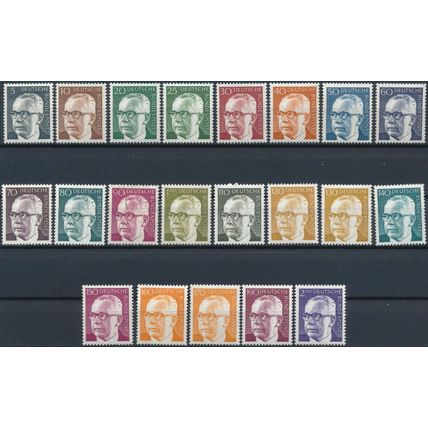 President Heinemann: 21 Values - West Germany 1970 - MNH & F H