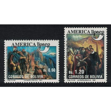 Bolivia America Voyages of Discovery Paintings UPAEP 2v 1991 MNH SG#1232-1233