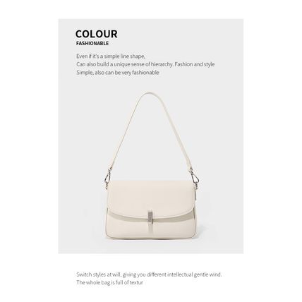 Ladies'Cowhide Shoulder Bag Tote Handbag White