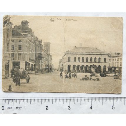 1945 postcard Ath Grand Palace, Belgium