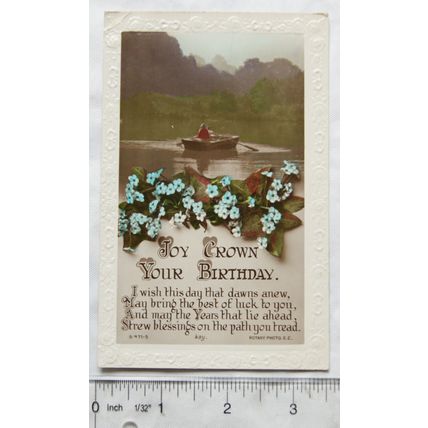 1922 postcard Joy Crown your Birthday
