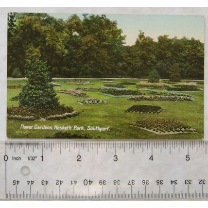 vintage postcard Flower Gardens, Hesketh Park, Southport
