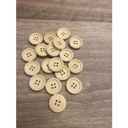 20mm Natural Wooden Buttons 4 Hole Sewing Scrapbooking Crafts Cardigan Knitting