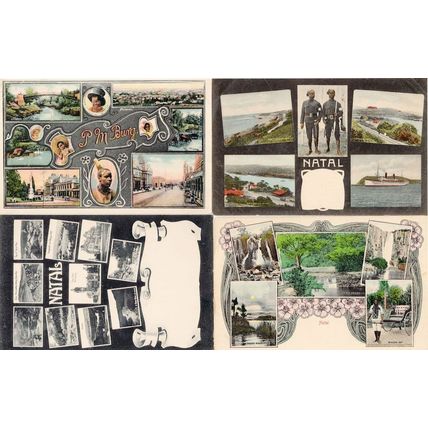 Natal South Africa Soldiers Rivers etc 4x Antique Postcard s