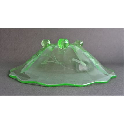 Rare Uranium Glass Art Deco "Mathilde" Bowl Walther & Sohne.