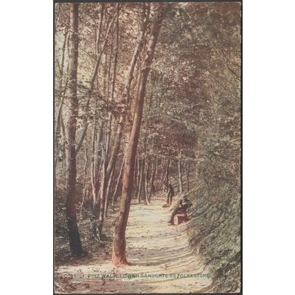 Pine Walk, Lower Sandgate Road, Folkestone, Kent, 1917 - Photochrom Postcard