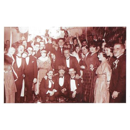 Postcard New Year's Eve Party 1920's Hulton Picture Co Photo - Nostalgia