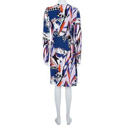 EMILIO PUCCI Montagne Print Wrap Midi Dress BNWT