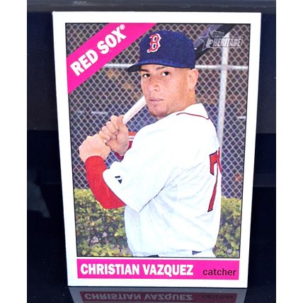 CHRISTIAN VAZQUEZ 2015 TOPPS HERITAGE BASEBALL CARD #391