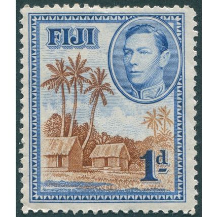 Fiji 1938 1d brown & blue SG250 unused
