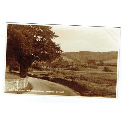 Sussex postcard The Downs from Church Corner Heyshott