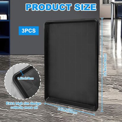 3Pcs Extra Large Auto Oil Drip Pan- 35.4 X 24 X1.6 Inches Oil Drip Tray for unde