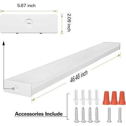 4 Pack 4FT LED Wraparound Light with 3 Wattages/3 Lumens/3 CCT Selectable, 55W/6