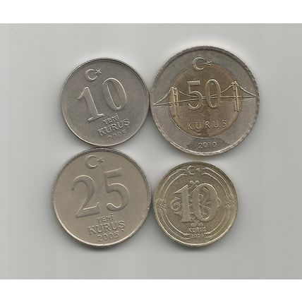 Turkey coins x4