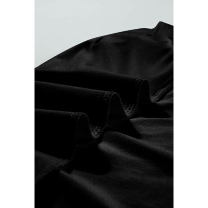 Black Seamed Detail Contrast Lace Raglan Sleeve Tee