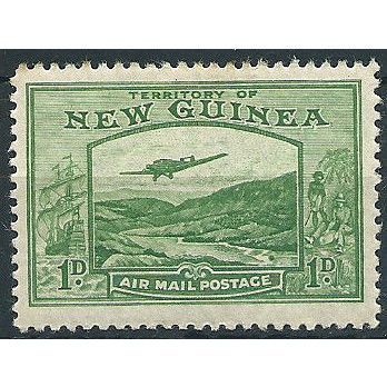 New Guinea 1939 SG213 1d Green Fine Mounted Mint ... .