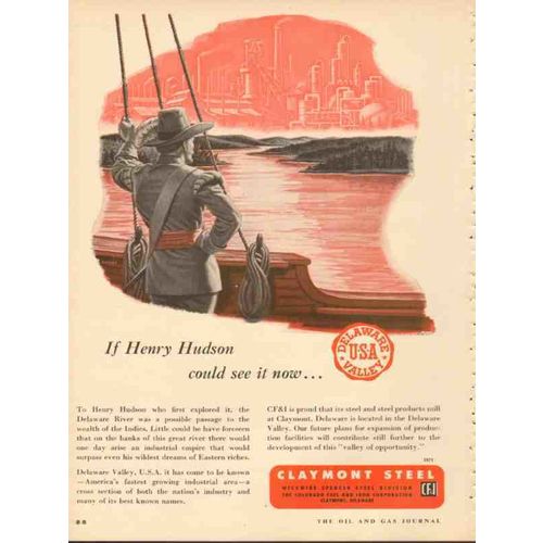 claymont steel 1953 henry hudson could see delaware valley vintage ad