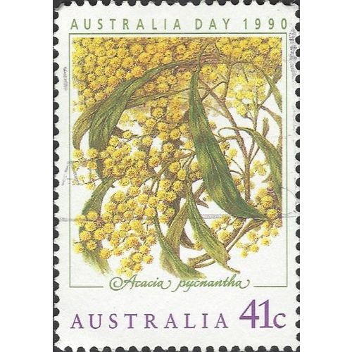 AUSTRALIA, FLOWER, Acacia pycnantha, yellow 1990, 41c, #2