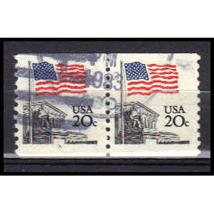 Used 1895 20c U.S. Flag Very Fine CNP Left 5 PA0259