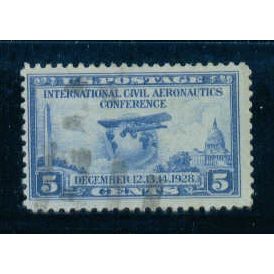 Used 650 5c Globe and Airplane Just Clears C0439