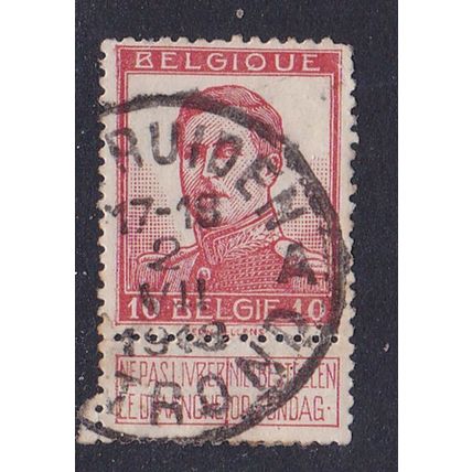 BELGIUM 1912 ALBERT I 10c LARGE HEAD + TAB USED SG148 #1