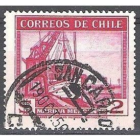 Chile 1938 Michel 241 O Cote (2005) 0.20 Euro Navire dans le port Cachet rond