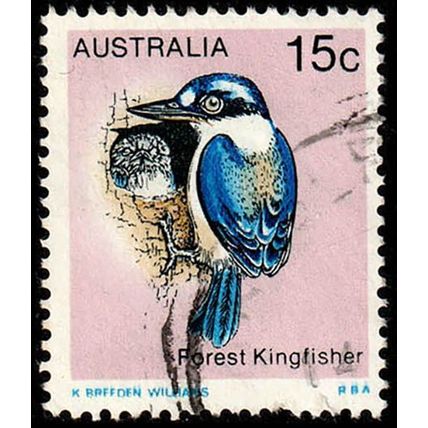 Australia 1979 Birds Forest Kingfisher 15c Used Stamp.