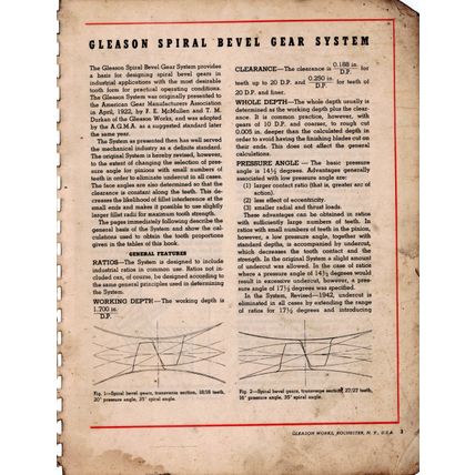 Gleason Spiral Bevel Gear System Tooth Proportions 1942 SDJ007.54D.2M PDF
