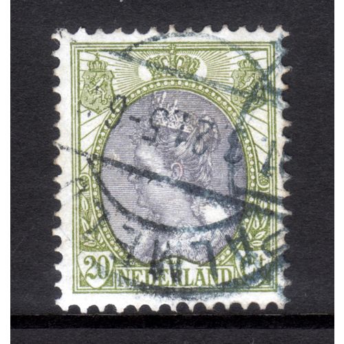 NETHERLANDS 1898 SG 186 20c GREY AND GREEN FINE USED #6